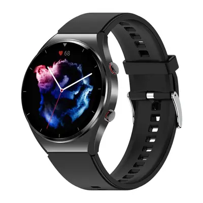 Smartwatch iSEN Watch E09, Negru cu bratara neagra din TPU, Monitorizare glicemie, tensiune, tem