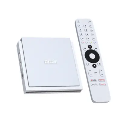 TV Box MECOOL KM2 PLUS DELUXE Smart Media Player, Alb, 4K, 4GB RAM, 32GB ROM, Android 11, WiFi6,