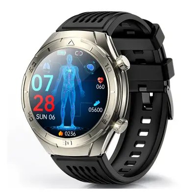 Smartwatch iSEN FD02 Silver, 1.46 HD, Imbunatatire somn, Glicemie, PPG+ECG, HR, Apel Bt, SOS, As