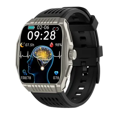 Smartwatch iSEN JT03 Silver, 1.85 HD, Imbunatatire somn, Glicemie, PPG+ECG, HR, Apel Bt, SOS, As