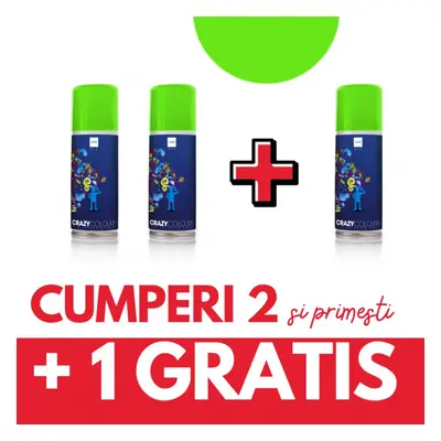 OFERTA 2+1 GRATIS - Spray colorant pentru par CRAZY COLOURS - colorare temporara - VERDE