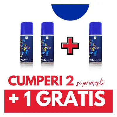 OFERTA 2+1 GRATIS - Spray colorant pentru par CRAZY COLOURS - colorare temporara - ALBASTRU