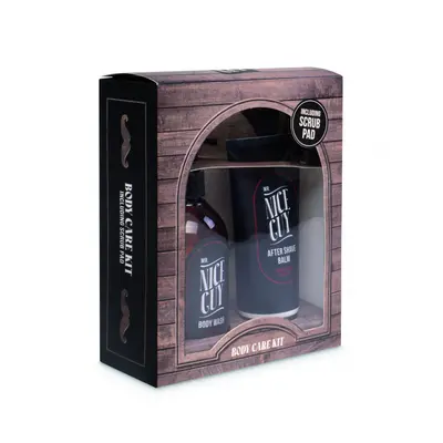 Set cadou barbati MR. NICE GUY - pentru corp si fata (gel dus + disc exfoliere corp + aftershave