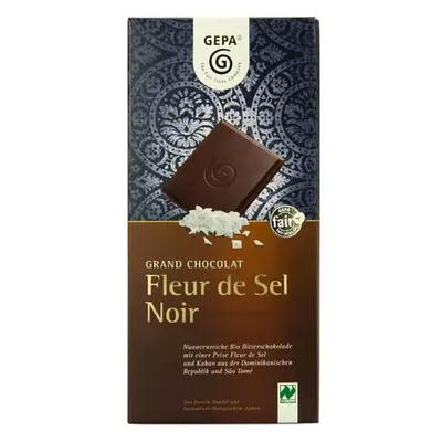 Ciocolata bio neagra Fleur de Sel Noir