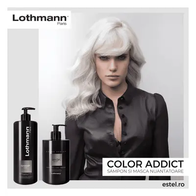 Sampon nuantator pentru par blond natural, vopsit si decolorat Silver Addict Lothmann, 500 ml