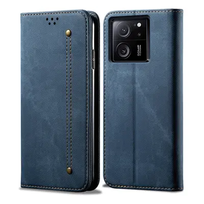 Husa portofel DENIM pentru Xiaomi 13T / 13T Pro albastru