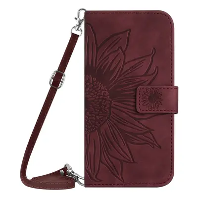 ART SUN FLOWER Husa portofel pentru Samsung Galaxy A15 / A15 5G burgundy