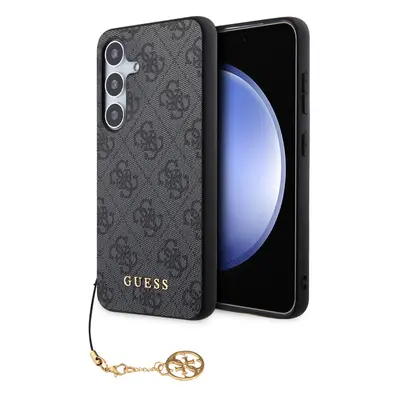 Capa GUESS 4G com pingente Samsung Galaxy S24+ 5G cinza