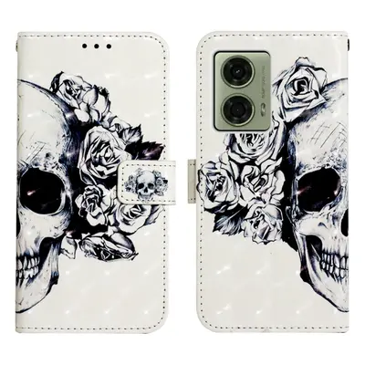 ART Husa portofel pentru Motorola Moto G04 / G24 / G24 Power SKULL