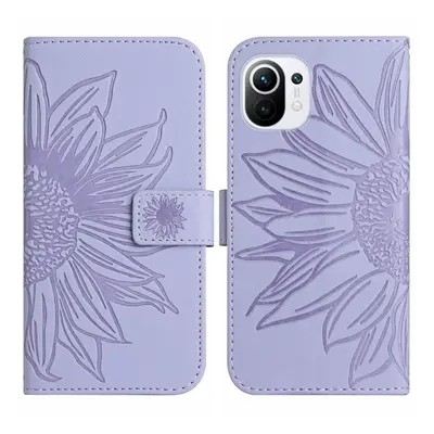 ART SUN FLOWER Husă portofel cu curea Xiaomi Mi Lite / Mi Lite 5G violet