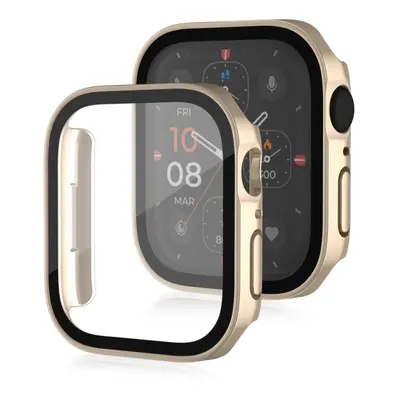 CAPACĂ COMPLETĂ PC Husă din plastic cu sticlă pentru Apple Watch SE / SE / SE (40 mm) aur roz