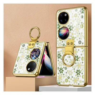 GKK GLASS Husa de protectie cu suport Huawei P50 Pocket VERDE FLORAL