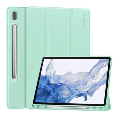 Husa Flip ENKAY LEATHER pentru Samsung Galaxy Tab S9 verde deschis