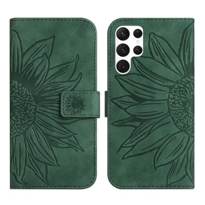 ART SUN FLOWER Husa portofel cu curea Samsung Galaxy S23 Ultra 5G verde