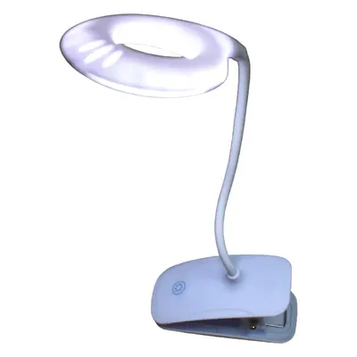 Lampa de birou,veioza flexibilă cu clemă și încărcare USB SST-811 alba