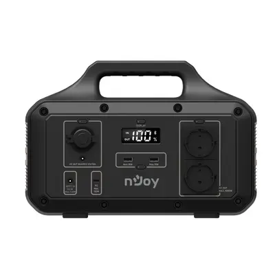 Statie portabila pentru exterior NJOY POWER BASE 600, adaptor AC (240 W max), panou solar MPPT 1