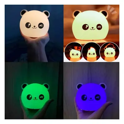 Veioza, Lampa de Veghe cu Ursulet Panda, Led, pentru Copii, Waterproof, 7 Culori