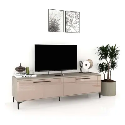 Comoda TV CUBO 180, 2U, Italian, Oak, Cappuccino Gloss