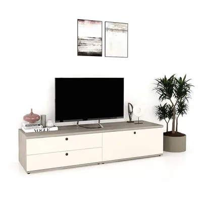 Comoda TV living CUBO 180, 1U, 2 sertare, Clasic, Oak, Vizon