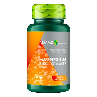 Bisglicinat de Magneziu, 800mg, 30cps, Adams Supplements