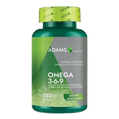 Flaxseed Oil, Omega 369, 150 cps gelatinoase, Adams