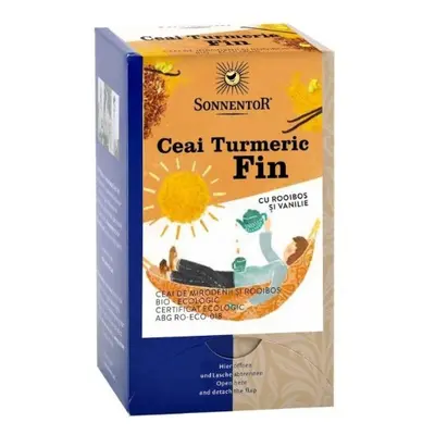 Ceai Turmeric Fin cu Rooibos si Vanilie, 18 plicuri, Sonnentor