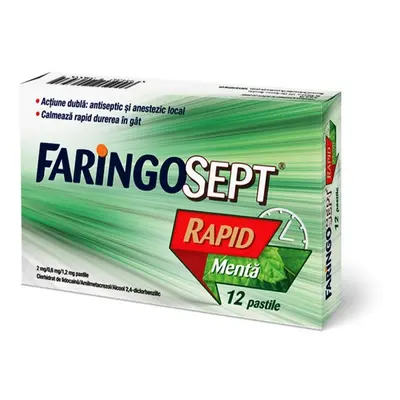 Faringosept Rapid Menta 12 pastile Terapia