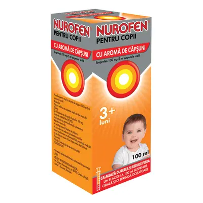 Nurofen pentru copii 100mg/5ml 100ml sirop Capsune