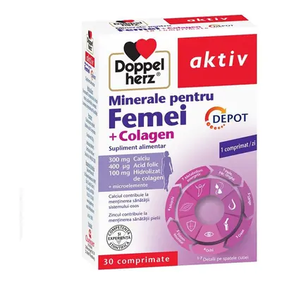 Doppelherz Aktiv Minerale pentru Femei + Colagen Depot 30 Comprimate