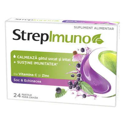 StrepImuno cu Soc si Echinacea 24 pastile de supt Reckitt Benckiser