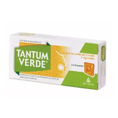 Tantum Verde 3mg x 20 cpr. aroma portocale si miere