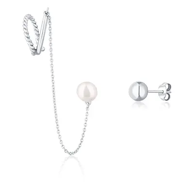 JwL Luxury Pearls Cercei asimetrici cu perlă autentică Jl0747