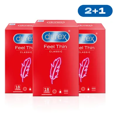 Durex prezervative Feel Thin Classic 2+1