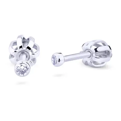 Cutie Diamonds Cercei stud minimalisti din aur alb cu diamante DZ3032-30-00-X-2