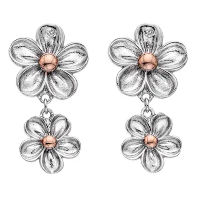 Hot Diamonds Cercei flori de argint cu diamante Forget me not DE617