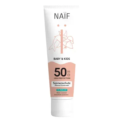 NAÏF Cremă de protecție solară pentru copii și bebeluși fără parfum SPF Baby & Kids (Mineral Sun