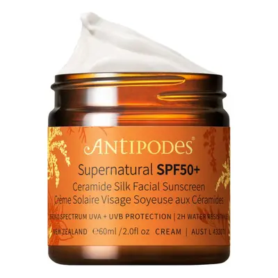 Antipodes Cremă delicată de bronzare pentru față SPF 50+ Supernatural (Ceramide Silk Facial Suns