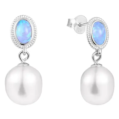 JwL Luxury Pearls Cercei de lux cu perlă baroc reala și opal sintetic JL0583