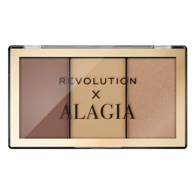 Revolution Paletă de conturare x Alagia (Face Like Alagia Highlight & Bronze Palette) 7,5 g