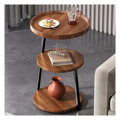 Masuta de cafea pentru living cu 3 polite rotunde, MDF, 62cm, negru/wenge