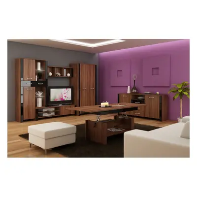 Hugo Set 2 (Mobila Sufragerie De Perete) Plum/Black High Gloss