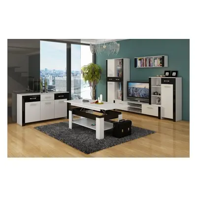 Mobila Sufragerie Hugo Set 1 White/Black Hight Gloss