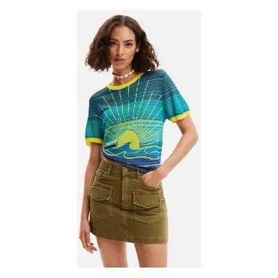 Desigual Sun Tricou Albastru