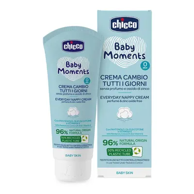 Crema protectie zilnica Chicco Baby Moments impotriva iritatiilor de la scutec, panthenol si vit