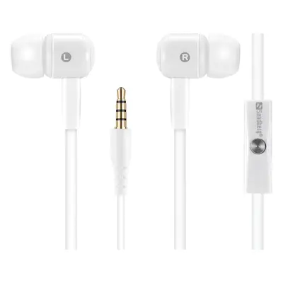 casti in-ear cu fir sandberg 125-63, microfon, alb