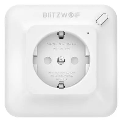 priza inteligenta blitzwolf bw-shp8, max 3680w, wi-fi, monitorizare energie, alb