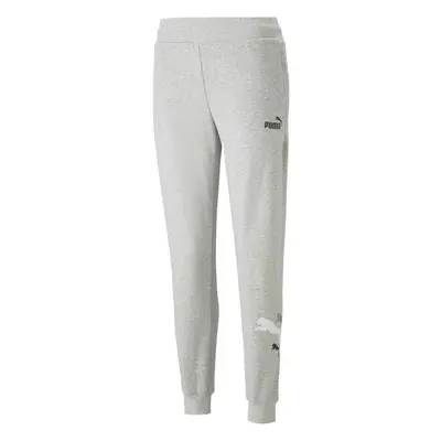 Puma ESS + COL LOGO PANTS FL B Pantaloni de trening băieți, gri, mărime