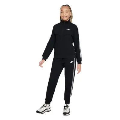 Nike NSW TRACKSUIT POLY TAPED FZ Trening pentru copii, negru, mărime