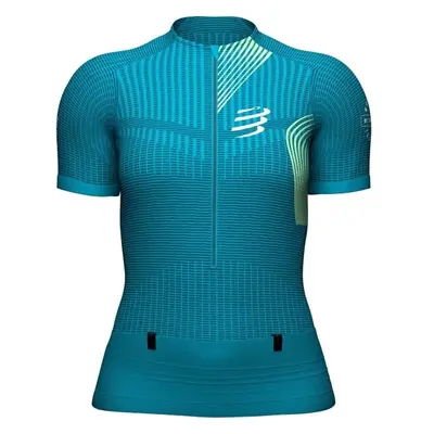 Compressport TRAIL POSTURAL SS TOP W Tricou de alergare damă, turcoaz, mărime