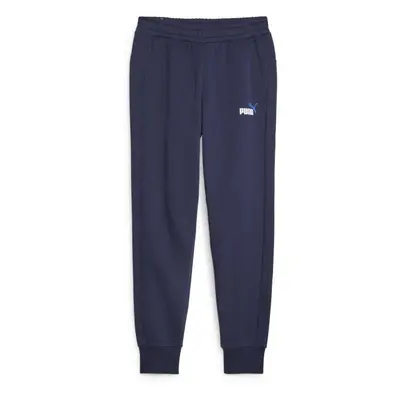 Puma ESS + COL LOGO PANTS FL Pantaloni de trening bărbați, albastru închis, mărime